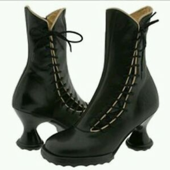 John Fluevog Shoes - John Fluevog Mini Lover Corset Goth Boots Heels